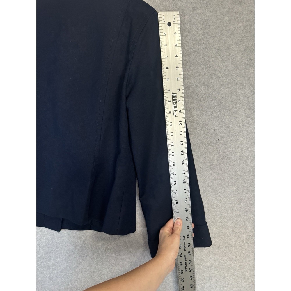 Nanette Lepore‎ Navy Stretch Blazer 12 NWOT Floral Crystal Button Career - Picture 9 of 16